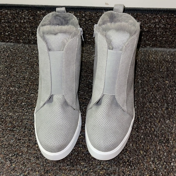 Maurices Taylor Elastic Fur Sneaker Wedge - Picture 2 of 8